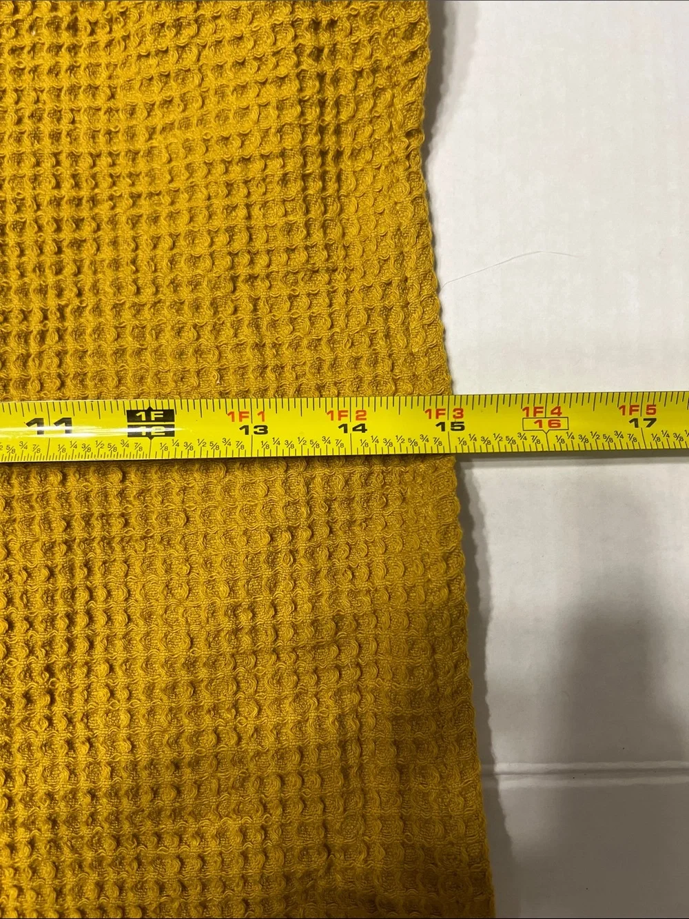 Mustard Waffle Weave Hand Towel with Fringe - Unbranded